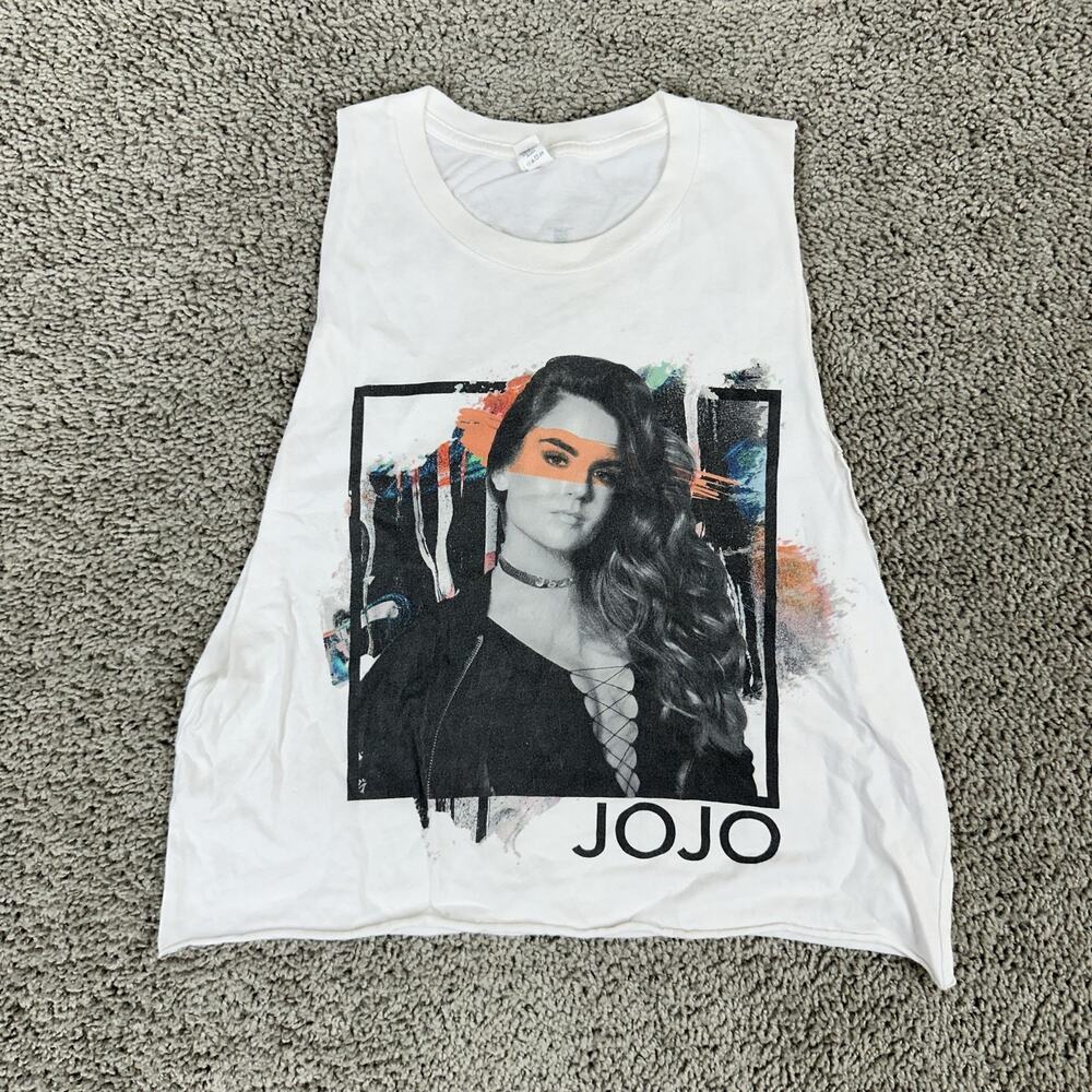 JoJo Shirt Womens Small White Mad Love World Tour 2017 Graphic Cutoff Tank